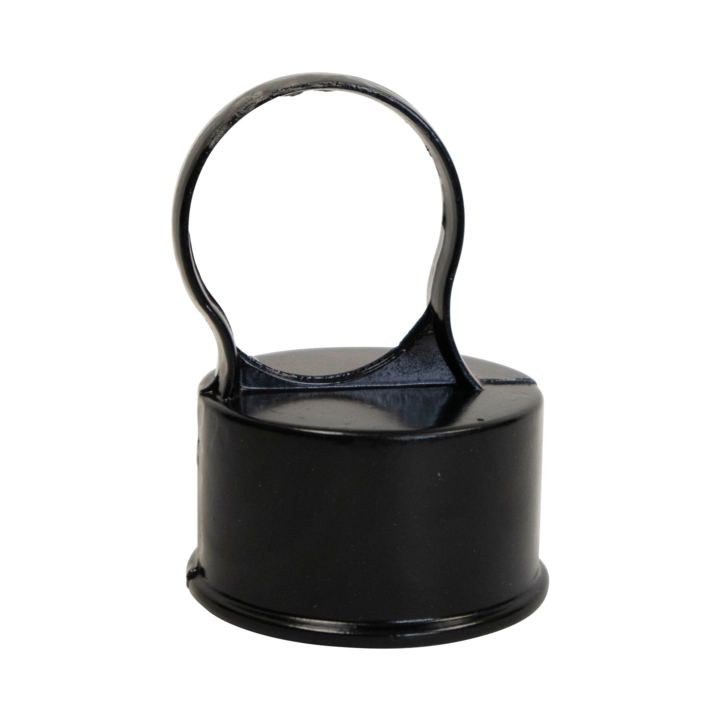 Aluminum LOOP CAP NO ACORN POWDER COATD BLACK, 1 7/8" x 1 5/8"
