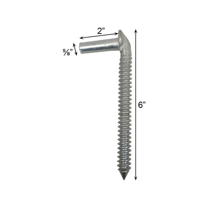 LAG SCREW 2" PINTLE ZINC PLATED, 5/8" x 6"