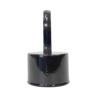 Aluminum LOOP CAP NO ACORN POWDER COATD BLACK, 1 7/8" x 1 5/8"