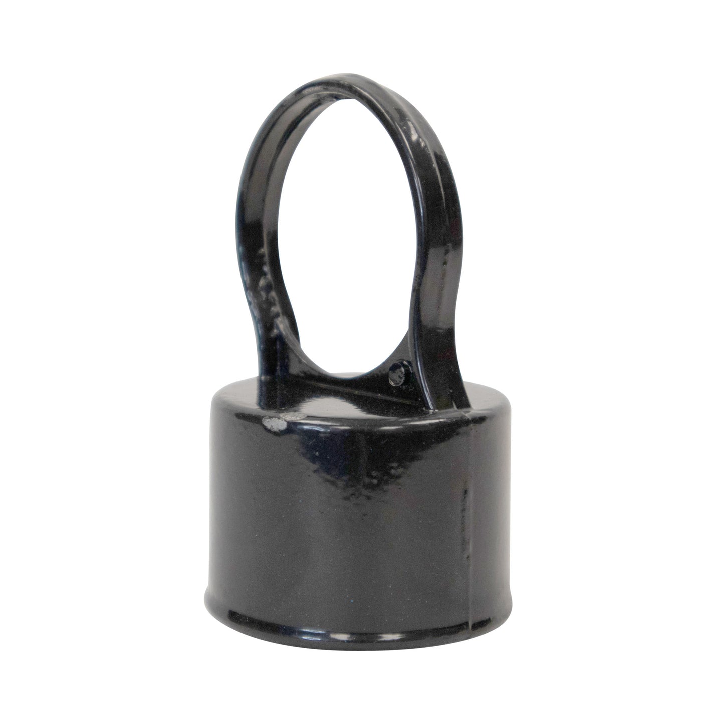 Aluminum LOOP CAP NO ACORN POWDER COATD BLACK, 1 7/8" x 1 5/8"