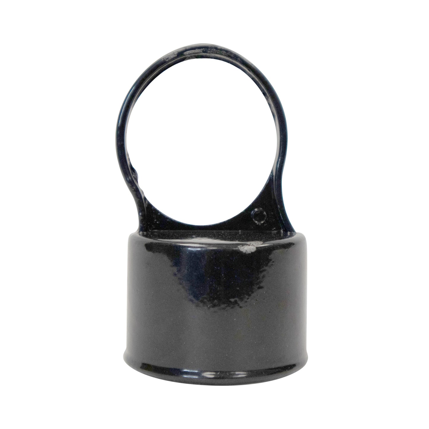 Aluminum LOOP CAP NO ACORN POWDER COATD BLACK, 1 7/8" x 1 5/8"