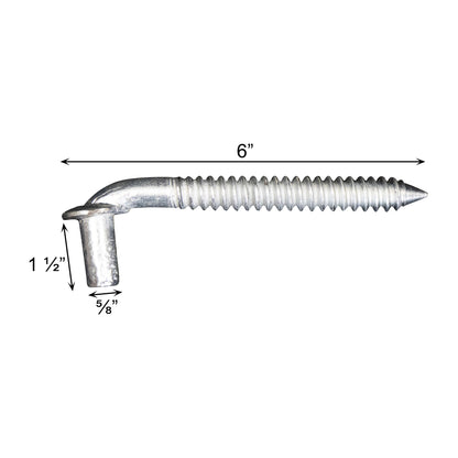 LAG SCREW 1 1/2" PINTLE ZINC PLATED, 5/8" x 6"