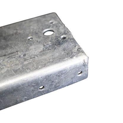 Wood to Steel Adapter (2 Set Screws) Galvanized 2 3/8" x 8"