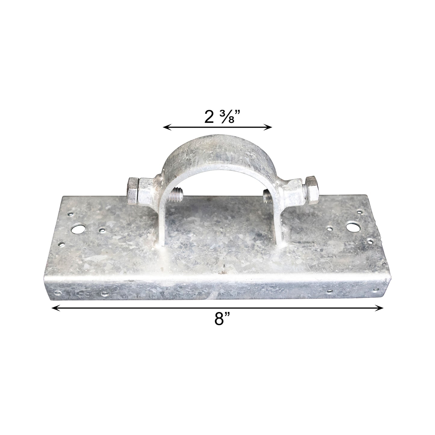 Wood to Steel Adapter (2 Set Screws) Galvanized 2 3/8" x 8"