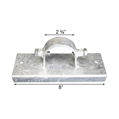 Wood to Steel Adapter (2 Set Screws) Galvanized 2 3/8" x 8"