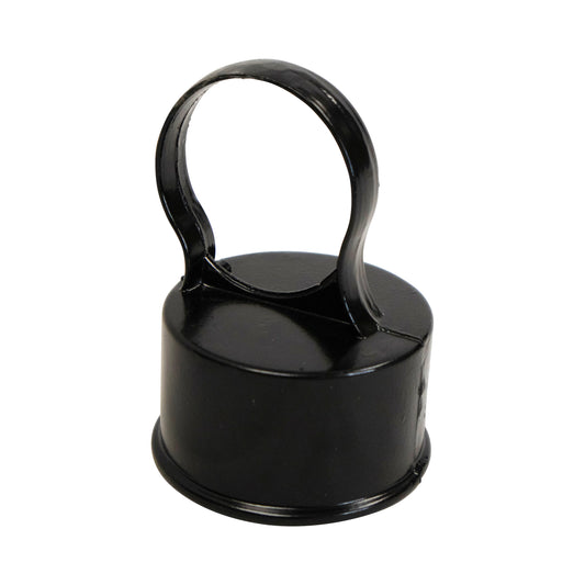 Aluminum LOOP CAP NO ACORN POWDER COATED BLACK, 2 3/8" x 1 5/8"